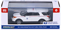 Show product details for Greenlight - Ford Interceptor Utility United States Postal Service (USPS®) Police (2014, 1/64 scale diecast model car, White) 86524