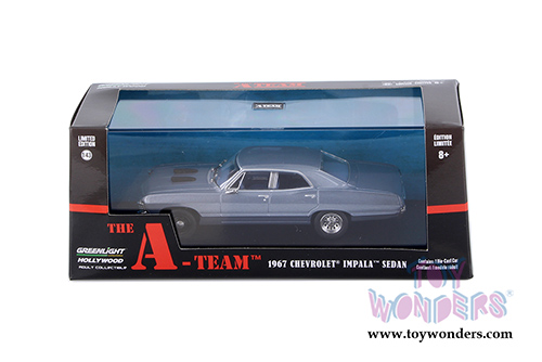 Greenlight Hollywood - The A-Team™ Chevrolet® Impala™ Sedan Hard Top (1967, 1/43 scale diecast model car, Steel Blue) 86527