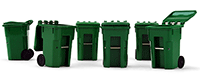 Show product details for First Gear - Trash Carts Set of 6 pcs. (1/34 scale sturdy plastic model, Green) 90-0519