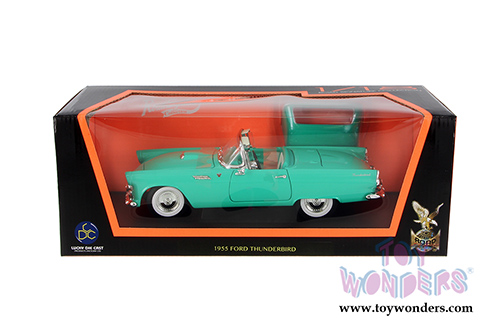 Lucky Road Signature - Ford Thunderbird Convertible w/ Removable Bonnet (1955, 1/18 scale diecast model car, Green) 92068GN/12