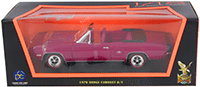 Show product details for Lucky Road Signature - Dodge Coronet R/T Convertible (1970, 1/18 scale diecast model car, Purple) 92548PR/12