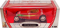 Show product details for Yatming - Ford Convertible (1933, 1/18 scale diecast model car, Red w/ Flames) 92838R/12