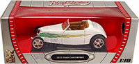 Show product details for Yatming - Ford Convertible (1933, 1/18 scale diecast model car, White w/ Flames) 92838W/12