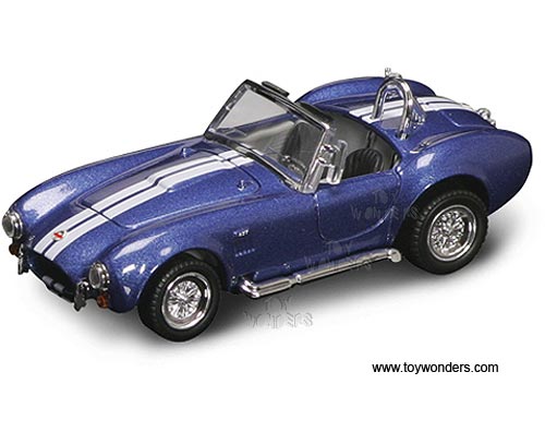 Yatming Road Signature - Shelby Cobra 427S/C Convertible (1964, 1/43 scale diecast model car, Blue w/ Stripes) 94227BU