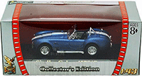 Yatming Road Signature - Shelby Cobra 427S/C Convertible (1964, 1/43 scale diecast model car, Blue w/ Stripes) 94227BU