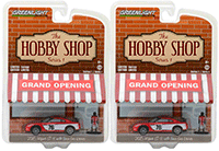 Show product details for Greenlight - The Hobbie Shop Series 1 | Nissan GT-R R35 Red #76 with Race Car Driver (2015, 1/64 scale diecast model car, Red/Black) 97010E/48