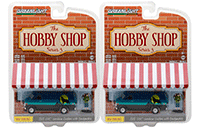Show product details for Greenlight - The Hobby Shop Series 3 | GMC® Vandura Custom with Backpacker (1981, 1/64 scale diecast model car, Blue) 97030C/48