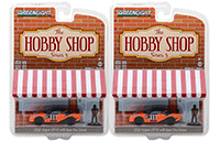 Show product details for Greenlight - The Hobby Shop Series 3 | Nissan GT-R with Race Car Driver (2011, 1/64 scale diecast model car, Orange/Black) 97020E/48