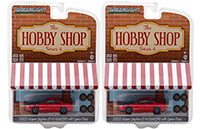 Show product details for Greenlight - The Hobby Shop Series 4 | Nissan Skyline GT-R (R34) with Spare Tires (2002, 1/64 scale diecast model car, Red) 97040E/48