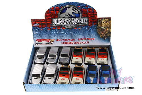 Jada Toys Jurassic World Assortment 12 pcs. (1/43 scale diecast model car, Asstd.) 97148