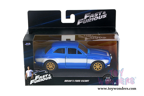 Jada Toys Fast & Furious - Brian's Ford Escort RS2000 MKI Hard Top (1974, 1/32 scale diecast model car, Blue) 97188