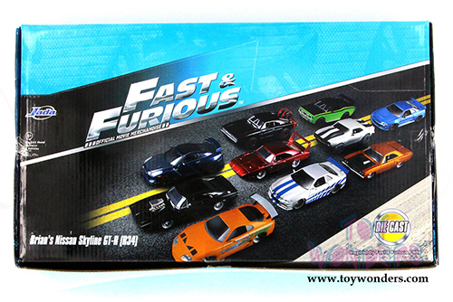 Jada Toys Fast & Furious - Brian's Nissan Skyline GT-R Hard Top (1/24 scale diecast model car, Candy Silver) 97216