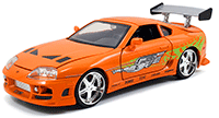 Show product details for Jada Toys Fast & Furious - Brian's Toyota Supra Open Top (1995, 1/24 scale diecast model car, Orange) 97236