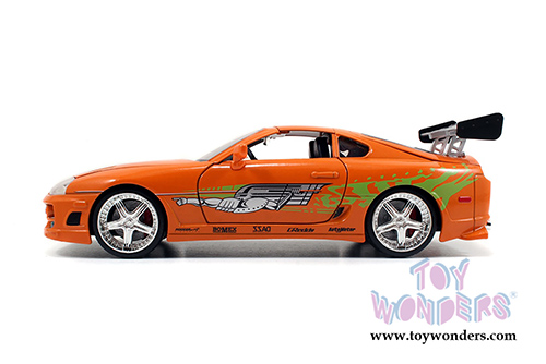Jada Toys Fast & Furious - Brian's Toyota Supra Open Top (1995, 1/24 scale diecast model car, Orange) 97236