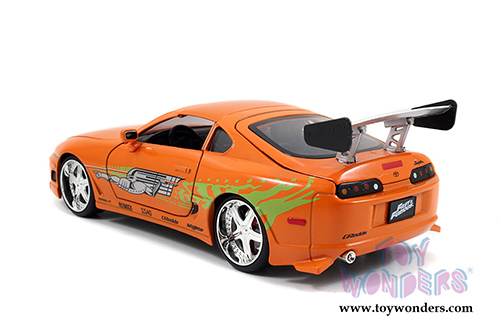 Jada Toys Fast & Furious - Brian's Toyota Supra Open Top (1995, 1/24 scale diecast model car, Orange) 97236