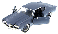 Show product details for Jada Toys Fast & Furious - Dom's Chevy Chevelle SS Hard Top (1970, 1/24 scale diecast model car, Prime Gray) 97308