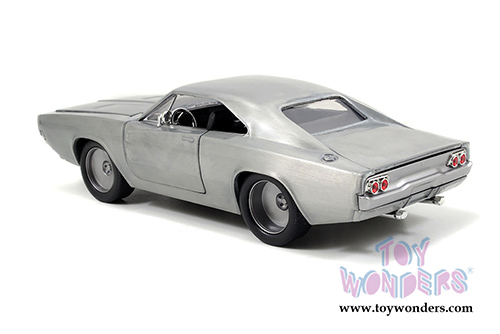 Jada Toys Fast & Furious - Dom's Dodge Charger R/T Hard Top (1968, 1/24 scale diecast model car, Bare Metal) 97336