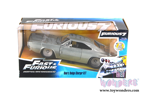 Jada Toys Fast & Furious - Dom's Dodge Charger R/T Hard Top (1968, 1/24 scale diecast model car, Bare Metal) 97336
