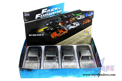 Jada Toys Fast & Furious - Dom's Dodge Charger Hard Top (1968, 1/24 scale diecast model car, Bare Metal) 97370