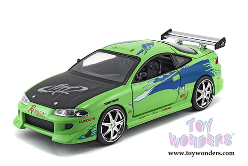 Jada Toys Fast & Furious - Brian's Mitsubishi Eclipse Hard Top (1995, 1/24 scale diecast model car, Lime Green) 97603WA1