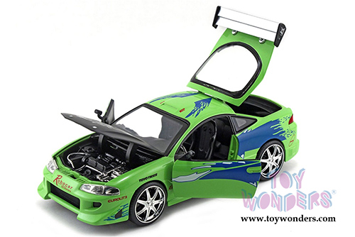 Jada Toys Fast & Furious - Brian's Mitsubishi Eclipse Hard Top (1995, 1/24 scale diecast model car, Lime Green) 97603WA1