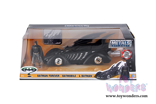 Jada Toys - Metals Die Cast | 1995 Batman Forever™ Batmobile™ with Batman™ figure (1/24, diecast model car, Black) 98036