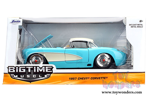 Jada Toys Bigtime Muscle - Chevy Corvette Hard Top (1957, 1/24 scale diecast model car, Asstd.) 98161WA1