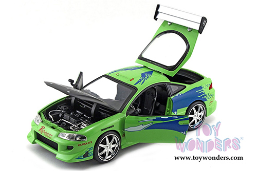 Jada Toys Fast & Furious - Brian's Mitsubishi Eclipse Hard Top (1995, 1/24 scale diecast model car, Lime Green) 98205DP1