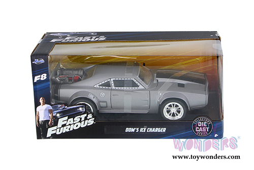 Jada Toys Fast & Furious - Dom's Ice Charger F8 "The Fate of the Furious" Movie (1/24 scale diecast model car, Semi Gun Metal Grey) 98291