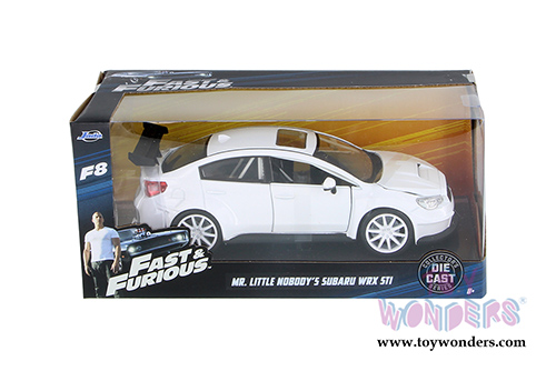 Jada Toys Fast & Furious - Mr. Little Nobody's Subaru WRX STI Fast & Furious F8 "The Fate of the Furious" Movie (1/24 scale diecast model car, Glossy White) 98296