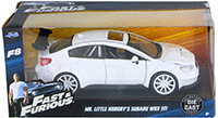Jada Toys Fast & Furious - Mr. Little Nobody's Subaru WRX STI Fast & Furious F8 "The Fate of the Furious" Movie (1/24 scale diecast model car, Glossy White) 98296