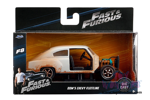 Jada Toys Fast & Furious - Dom's Chevrolet Fleetline F8 "The Fate of the Furious" Movie (1/32 scale diecast model car, Beige) 98303