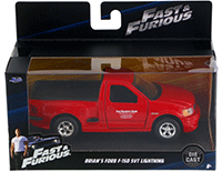 Jada Toys Fast & Furious - Brian's Ford F-150 SVT Lightning F8 "The Fate of the Furious" Movie (1999, 1/32 scale diecast model car, Red) 98320