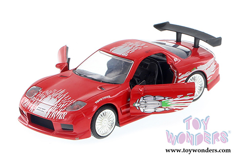 Jada Toys Fast & Furious - Dom's Mazda RX-7 F8 "The Fate of the Furious" Movie (1/32 scale diecast model car, Red) 98377
