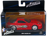 Show product details for Jada Toys Fast & Furious - Dom's Mazda RX-7 F8 "The Fate of the Furious" Movie (1/32 scale diecast model car, Red) 98377