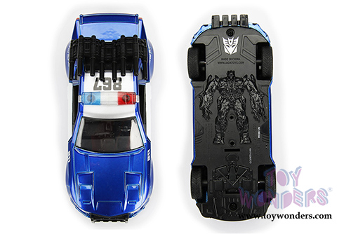 Jada Toys - Metals Die Cast | TRANSFORMERS 5 Barricade® Custom Police Mustang (1/32, diecast model car, Blue w/White) 98394