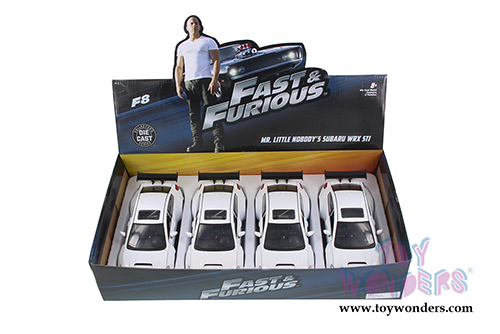 Jada Toys Fast & Furious - Mr. Little Nobody's Subaru WRX STI Fast & Furious F8 "The Fate of the Furious" Movie (1/24 scale diecast model car, Glossy White) 98435