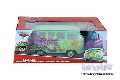 Jada Toys - Disney Pixar CARS | Fillmore with Oil Cans (1/24 diecast model toy, Green) 98492