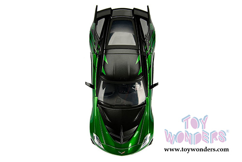 Jada Toys - Metals Die Cast | TRANSFORMERS 5 Crosshairs® Chevy® Corvette® Stingray™ (2016, 1/24, diecast model car, Metallic Green w/Black) 98525