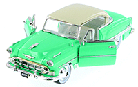 Show product details for Jada Toys Showroom Floor - Chevy® Bel Air® Hard Top (1953, 1/24 scale diecast model car, Asstd.) 98885D