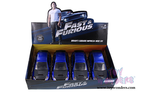 Jada Toys Fast & Furious - Subaru Impreza WRX STI Fast & Furious F8 "The Fate of the Furious" Movie (2012, 1/24 scale diecast model car, Candy Blue) 99560