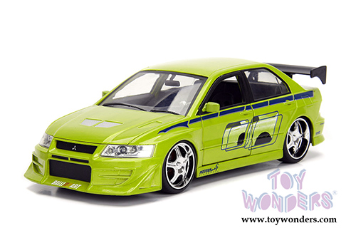 Jada Toys Fast & Furious - Brian's Mitsubishi Lancer Evolution VII Hard Top (1/24 scale diecast model car, Lime Green) 99788