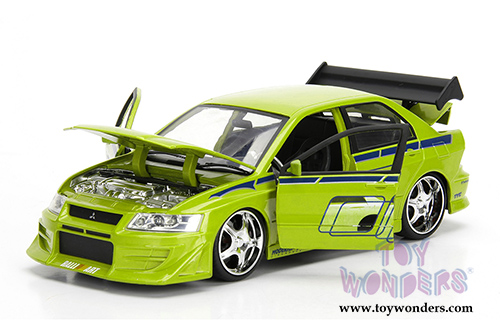 Jada Toys Fast & Furious - Brian's Mitsubishi Lancer Evolution VII Hard Top (1/24 scale diecast model car, Lime Green) 99794