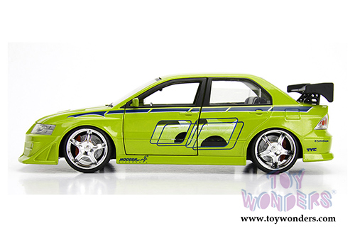 Jada Toys Fast & Furious - Brian's Mitsubishi Lancer Evolution VII Hard Top (1/24 scale diecast model car, Lime Green) 99788