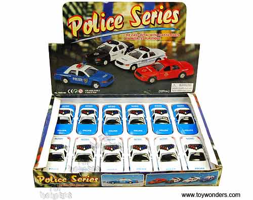 NYC Police Car Series (5" diecast model car, Blue & White) 9985/2D