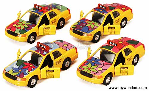 City Yellow Flower Taxi Cab (5", Asstd.) 9989F