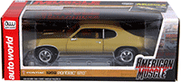 Show product details for Auto World American Muscle - Hemmings Muscle Machines Pontiac GTO Hard Top (1969, 1/18 scale diecast model car, Antique Gold) AMM1081