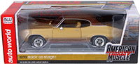Show product details for Auto World American Muscle - Hemmings Muscle Machines | Buick® Skylark GS Stage 1 Hard Top (1970, 1/18 scale diecast model car, Gold) AMM1105
