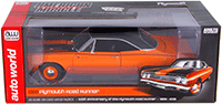 Show product details for Auto World - American Muscle | Plymouth Road Runner Hard Top Looney Tunes™ 50th Anniversary (1969, 1/18 scale diecast model car, Omaha Orange) AMM1131
