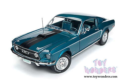 Auto World - American Muscle | Ford Mustang GT 2+2 Hard Top Class of  '68 (1968, 1/18 scale diecast model car, Gulfstream Aqua) AMM1132
